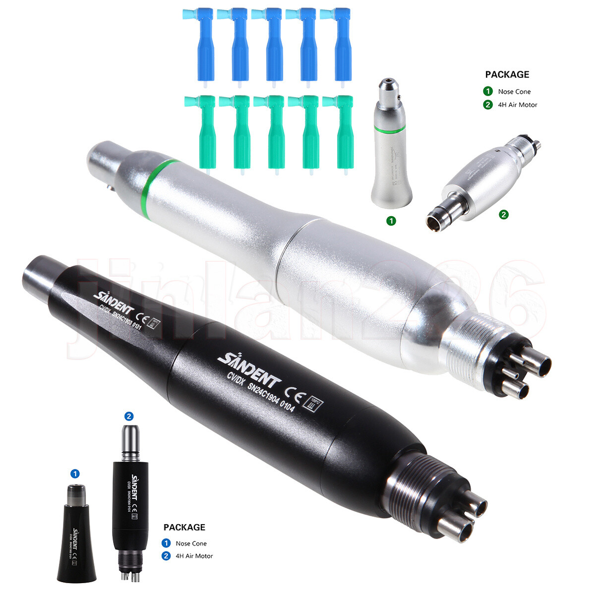 Dental Hygiene Prophy Handpiece Air Motor 4 Holes with 4:1 Nosecone 360° Swivel