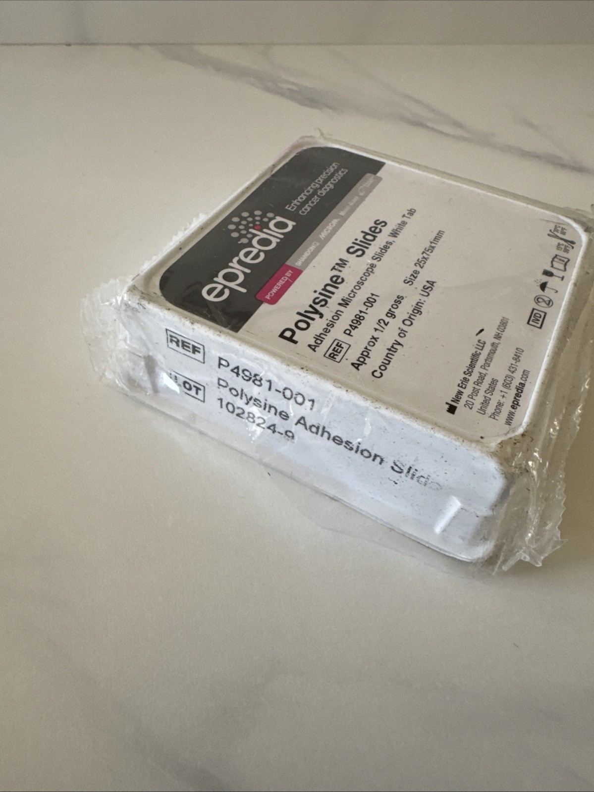 PACK OF 72 EPREDIA POLYSINE ADHESION MICROSCOPE SLIDES 25x75x1mm P4981-001 New