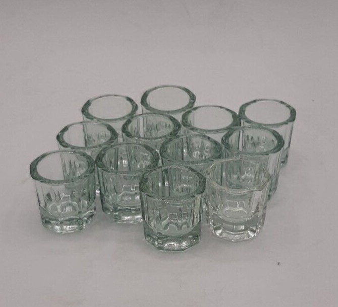 12 Pieces Clear Glass Dappen Dishes Tiny Mixing Bowls Dental Hobbies Nails NEW