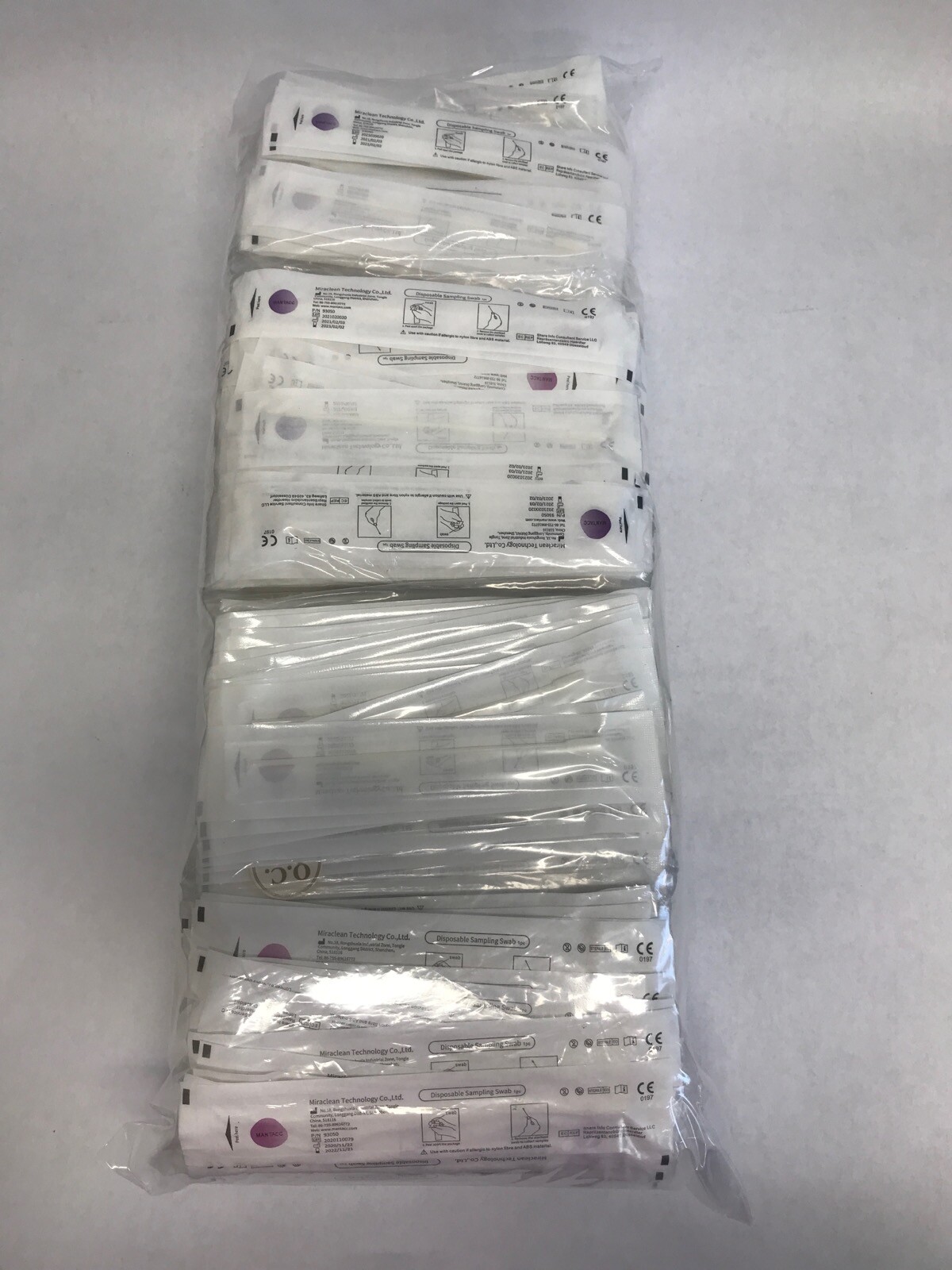 (1000) MIRACLEAN Disposable Flocked Sampling Swabs 6” L 5mm Tip OD 16mm Tip L