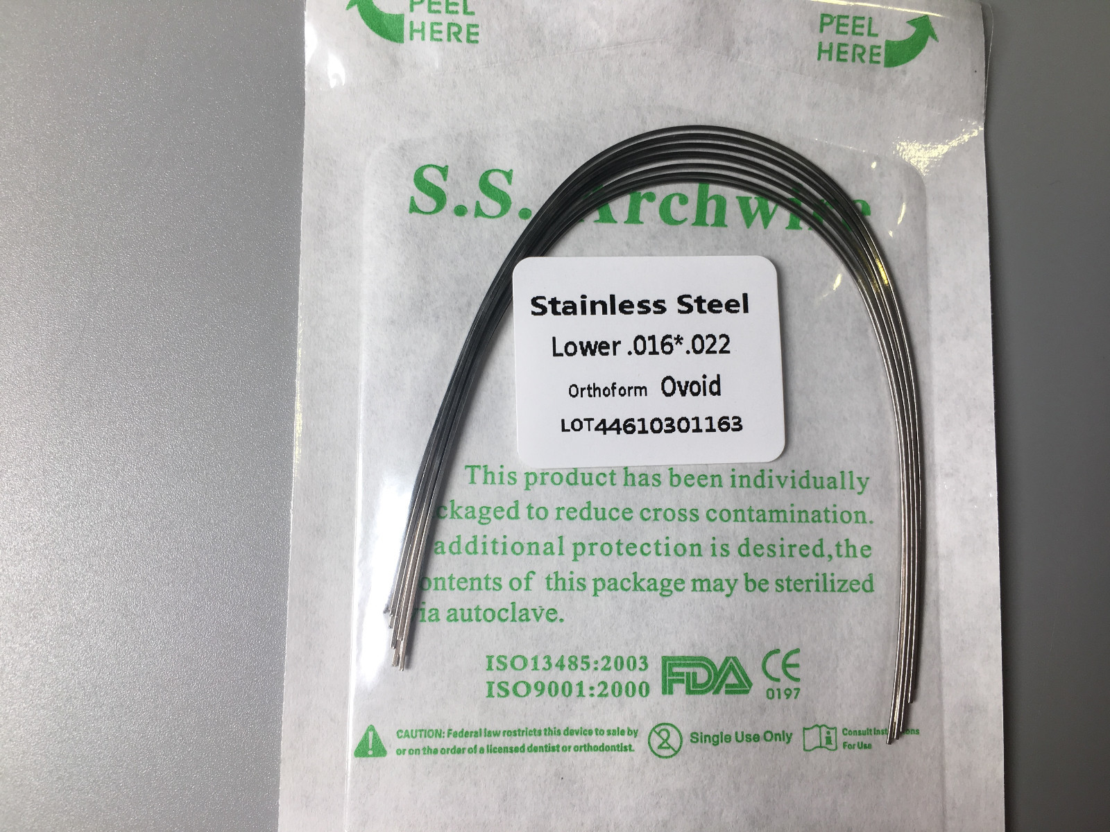 16*22U/L Orthodontic Stainless Steel Arch Wire Rectangular Dental * 5 Packs