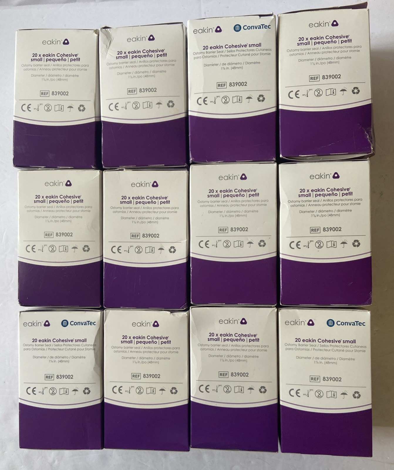 12 BOXES OF EAKIN CONVATEC Cohesive Seals 839002 10 Sealed 2 Open See Pictures