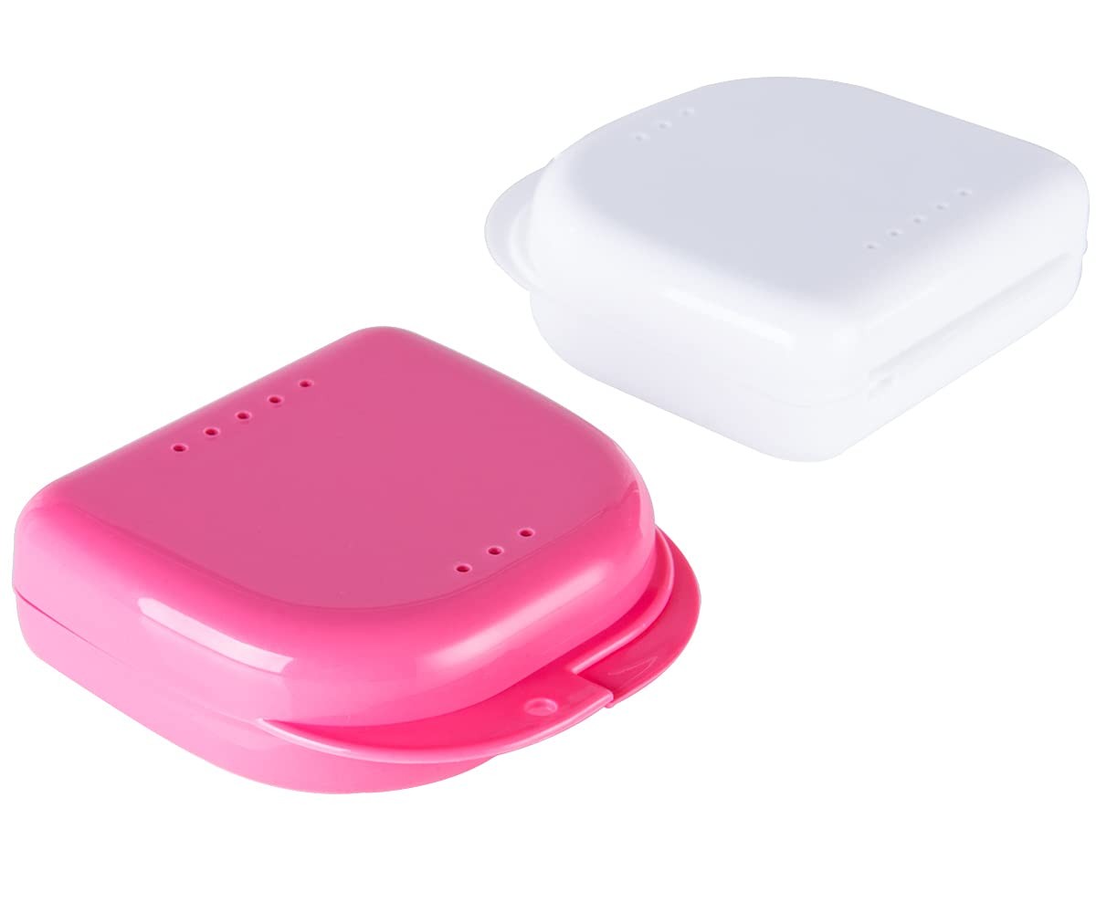 Retainer Case with Mirror, Mouth Guard Case, Orthodontic 2 Count (Pack of 1)