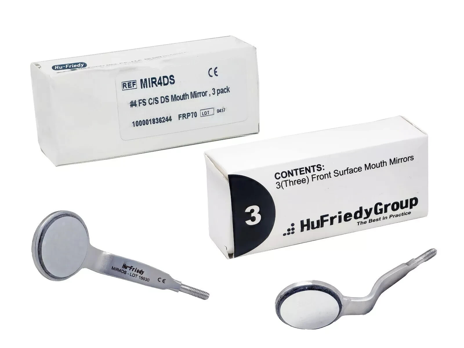 Hu-Friedy HD FS Cone Socket Mouth Mirror Double-Sided #4 or #5, (3/Pk or 6/Pk)