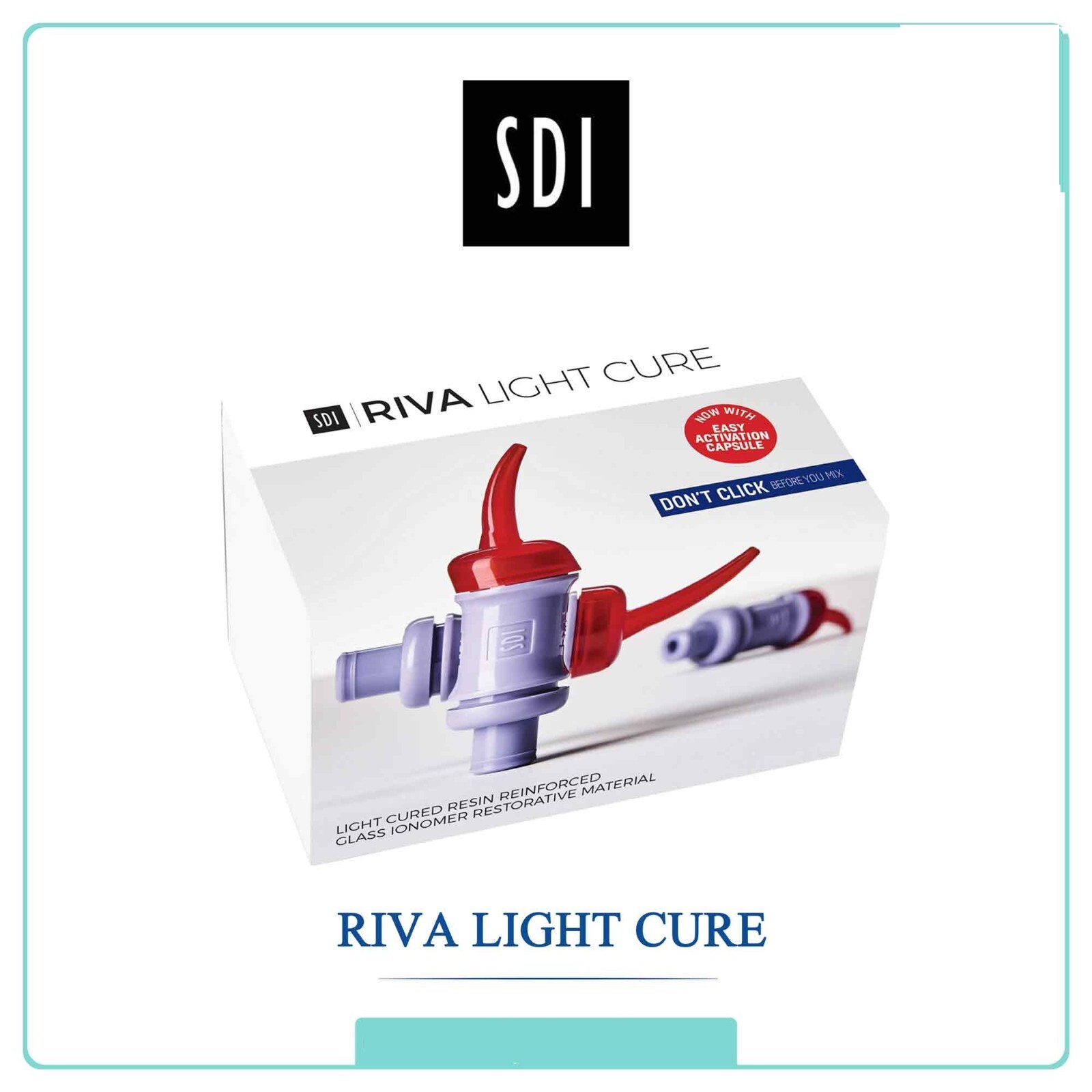 SDI Riva LC Light Cure Resin Reinforced Glass Ionomer Restorative 50 Capsule.