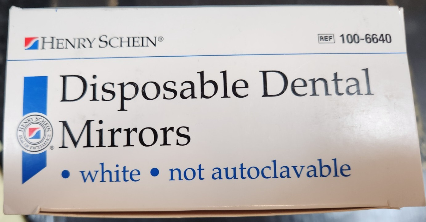 Henry Schein Disposable Dental Mirrors 72 Pcs Per Box Made in Korea 100-6640