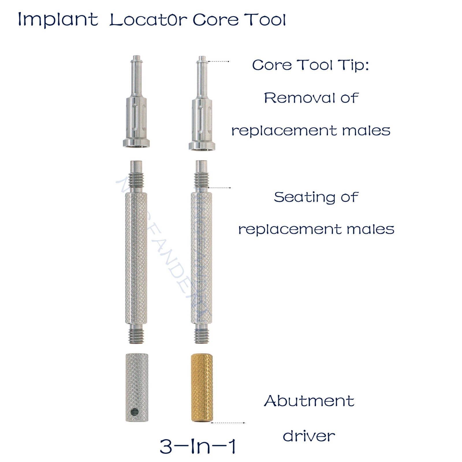 Locator Abutments Nobel Active RP 4.3mm (D) Height (1-5.0 mm) Implant Male Caps
