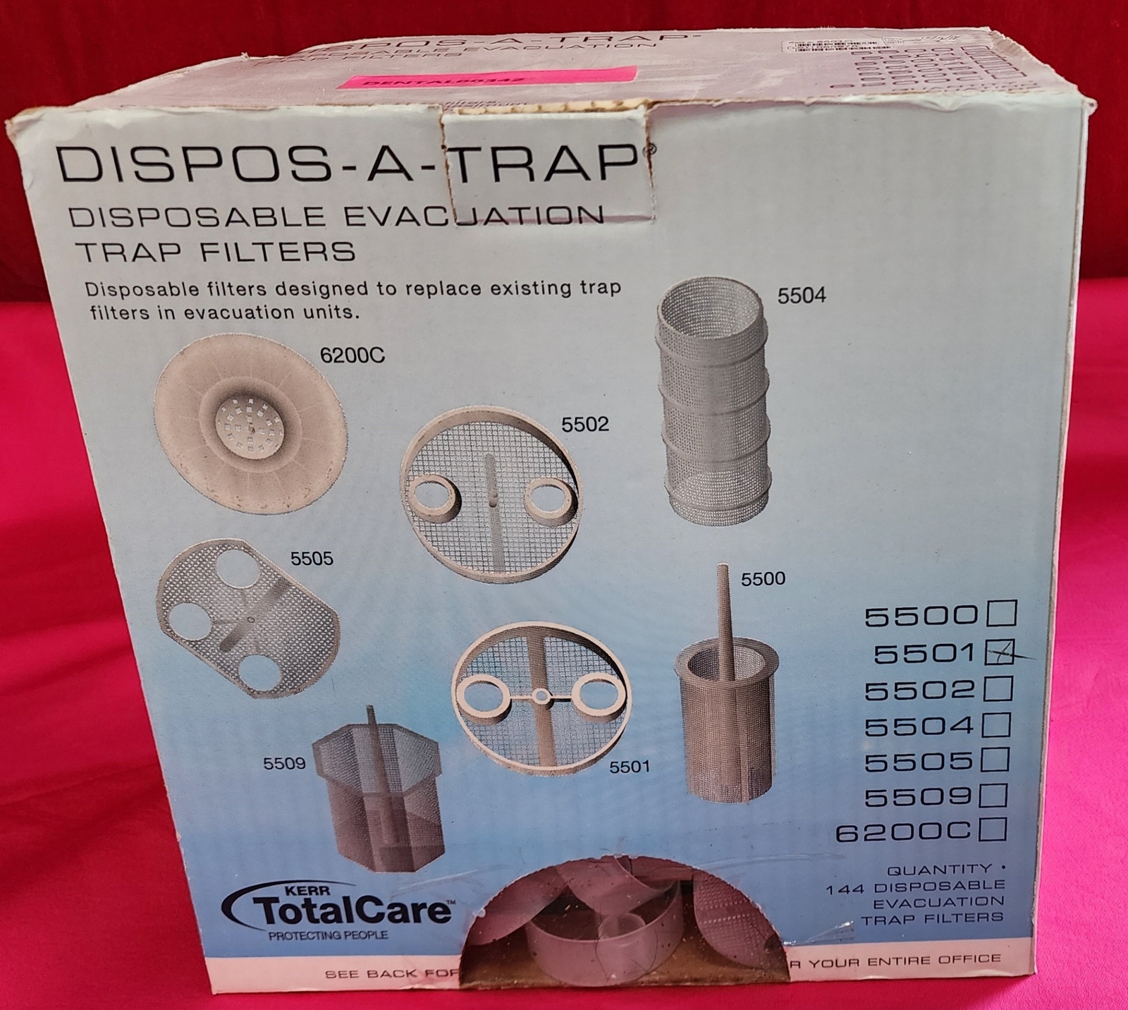 BOX045-D342 – DISPOS-A-TRAP Disposable Evacuation Trap Filters 5501 – PARTIAL
