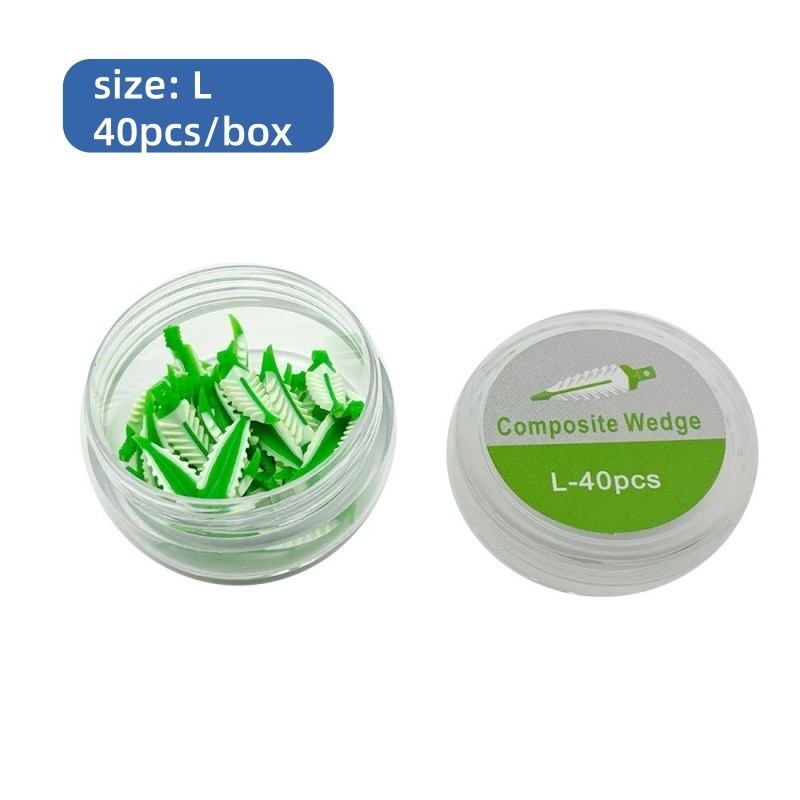 40Pcs/Box Dental Composite Interdental Wedges Plastic+Rubber Fixing Wedges