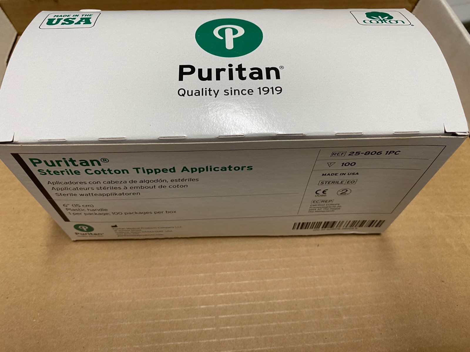 Puritan Sterile Cotton Tip Applicators, 25-806 1PC