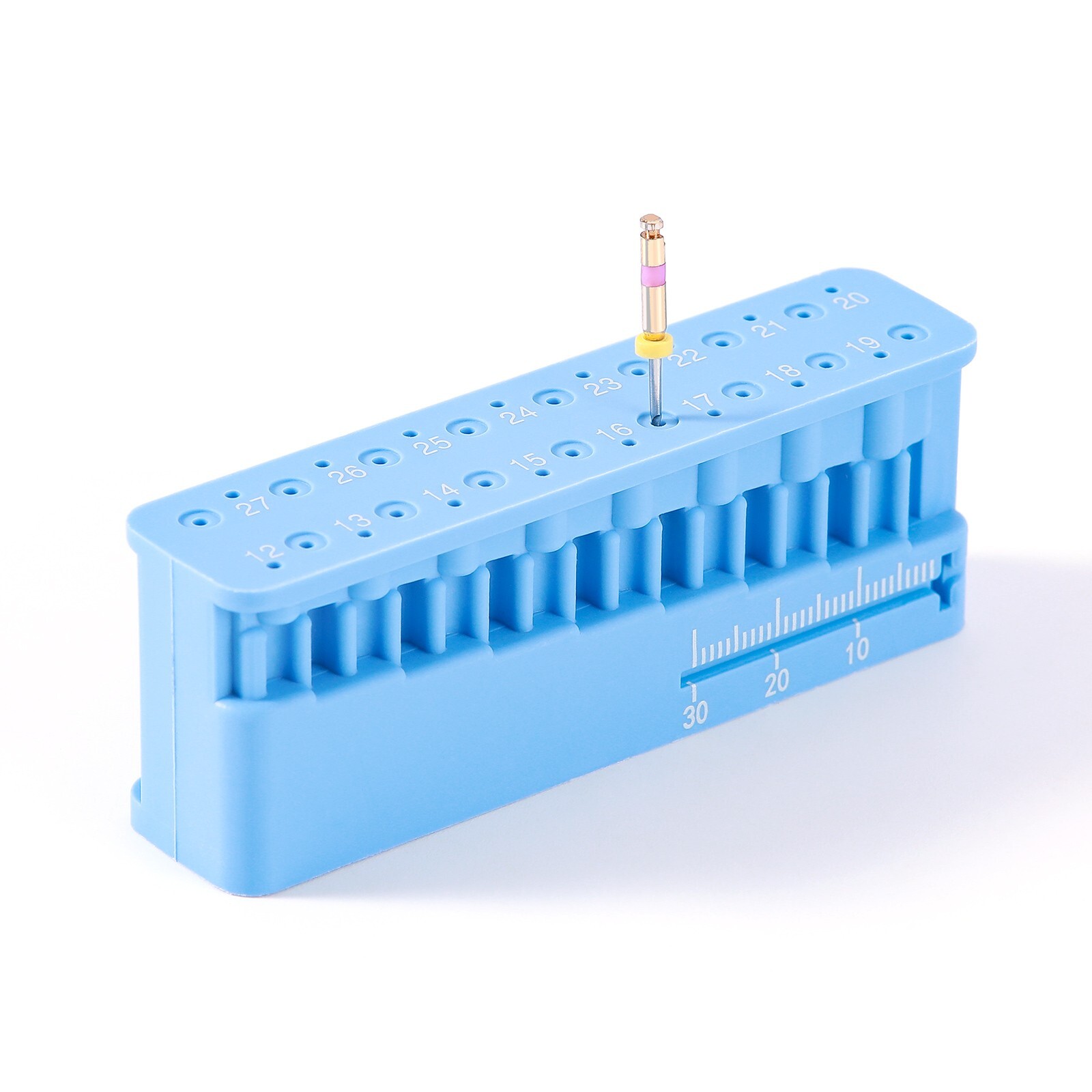 JMU Dental Endodontic Block File & Bur Holder With Measuring Ruler Autoclavable