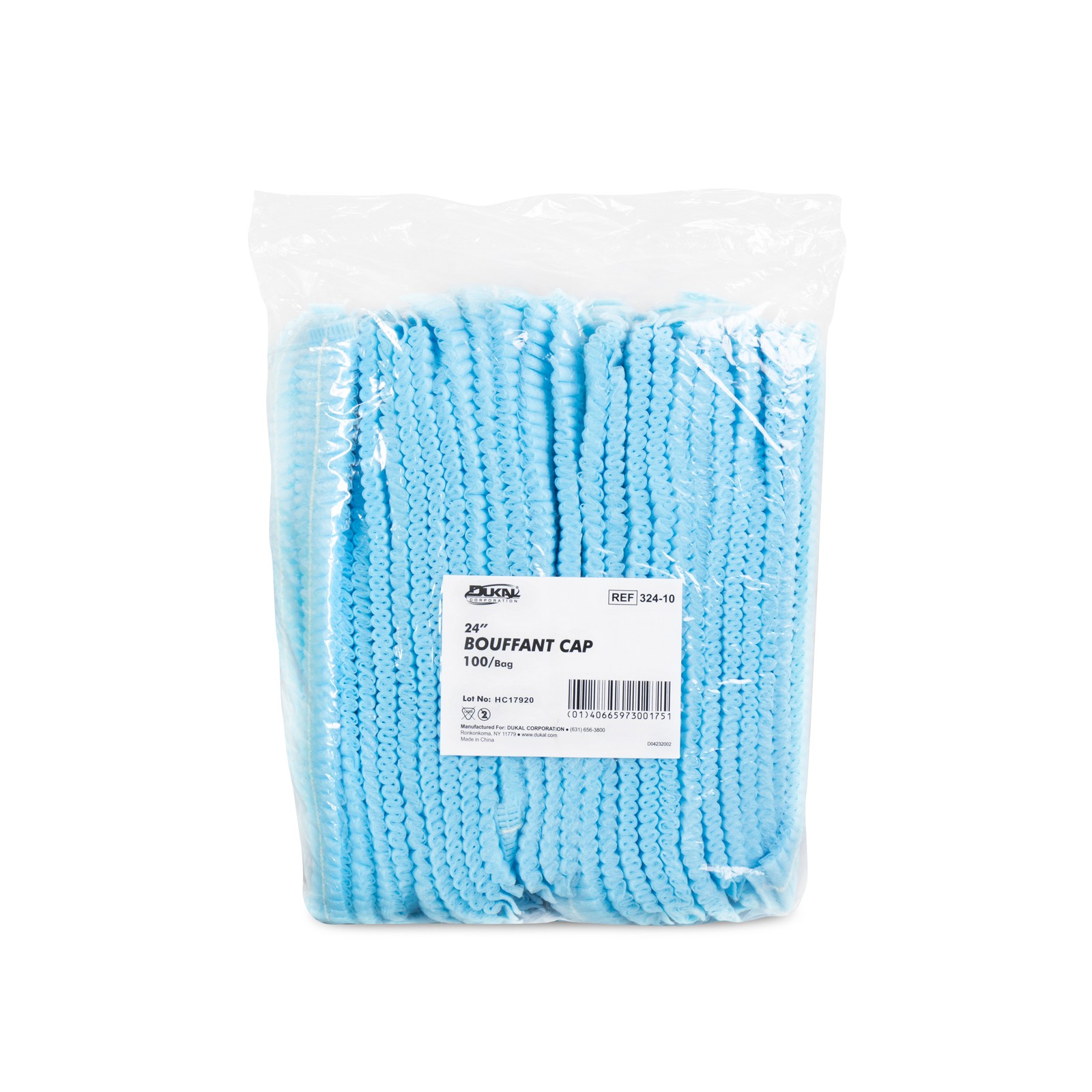 Dukal 324-10 Bouffant Caps 24″ Polypropylene Blue 100/Pk