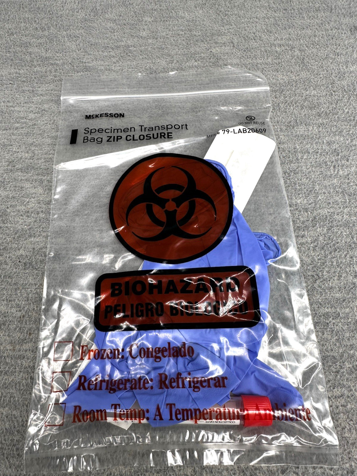 McKESSON – Collection Kits Swab, Gloves and Disposable Tube with Biohazard Bags