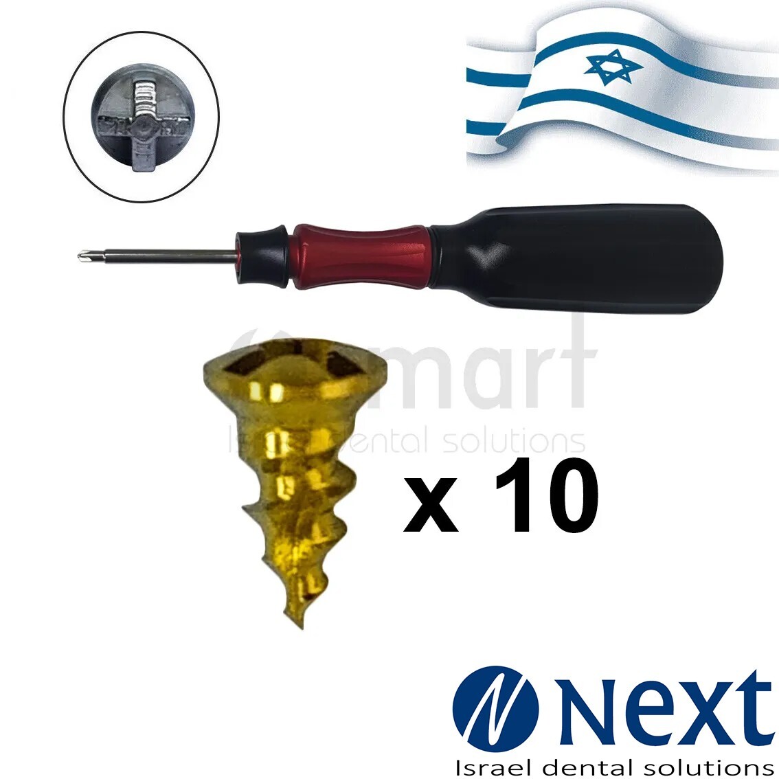 Lot x10 Screw titanium pin membrane Bone GBR Ø1.6 L3 tac + driver