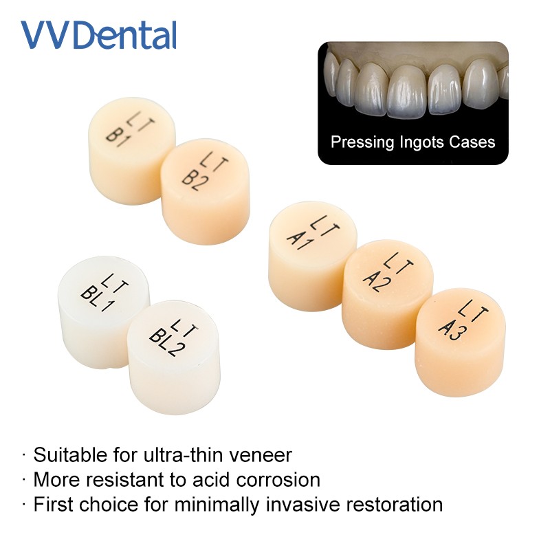 10pcs Dental Disilicate Lithium HTLT Glass Ceramic Block Dentist Veneer Material
