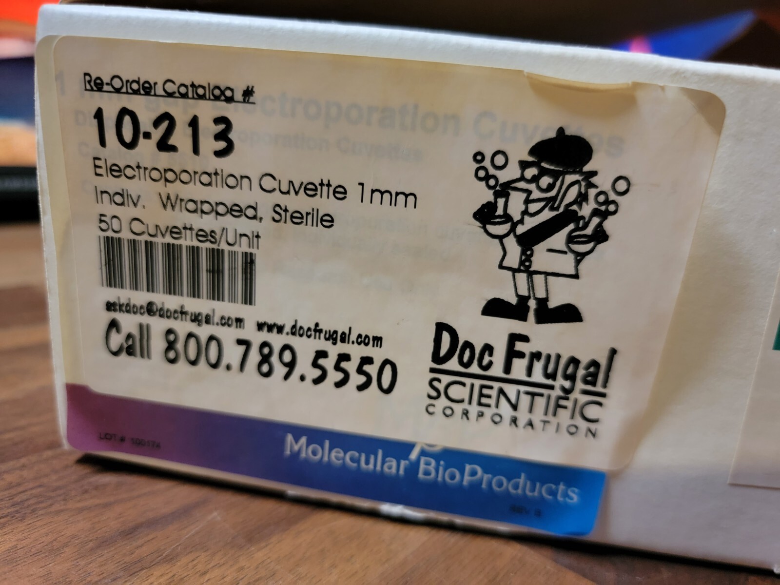 MOLECULAR BIO PRODUCTS 5510 ELECTROPORATION CUVETTES PRE STERILIZED 2MM GAP