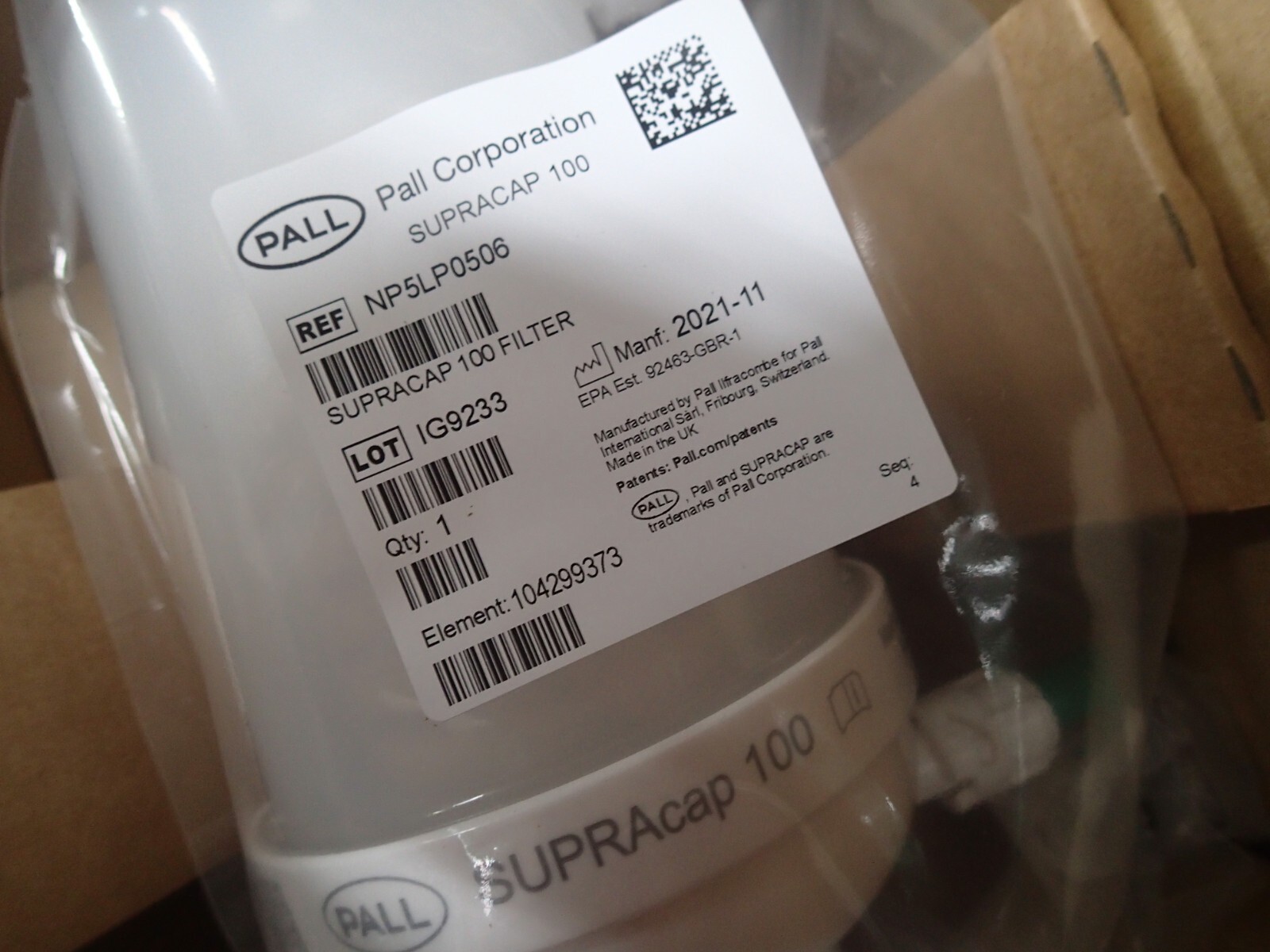 Pall NP5LP0506 Supracap 100 Capsule Depth Filter MFG 2021 NEW