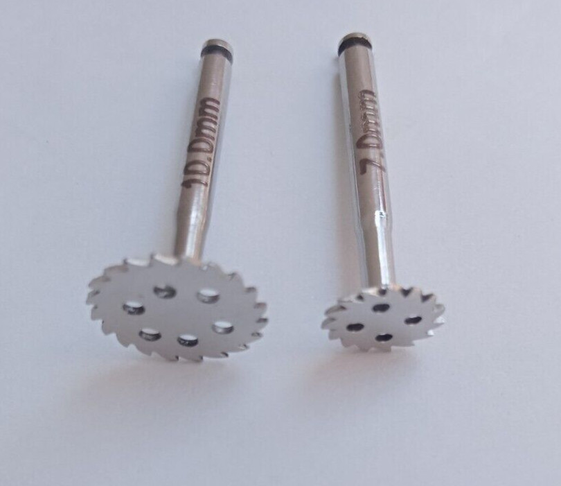 2pcs Dental Implant Saw Disk Cutting Tool Set 7mm 10mm Latch Type 0.3mm