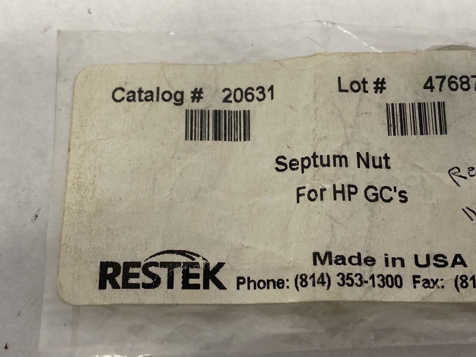 RESTEK Septum Nut for Agilent GC’s Autosampler & PTV (23g) 20631