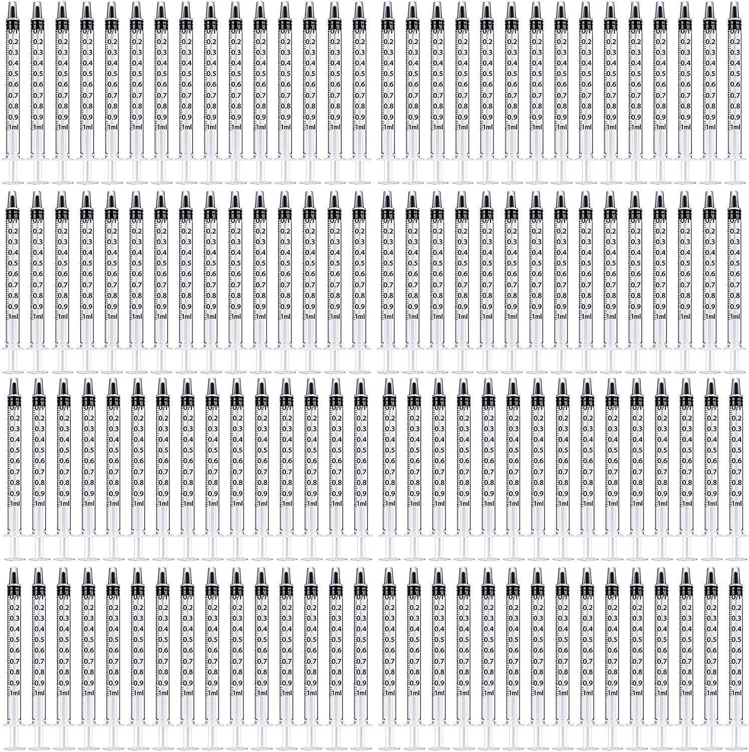 100PCS 1ml 1cc Syringe No Needle Plastic for Pets Oral, 1mL, White
