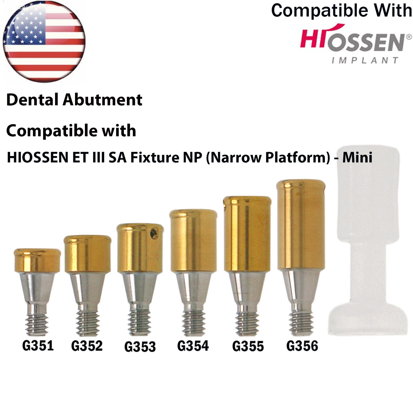 For Hiossen Osstem/Nobel Active/Zimmer/MIS Dental Locator Attachment Abutment