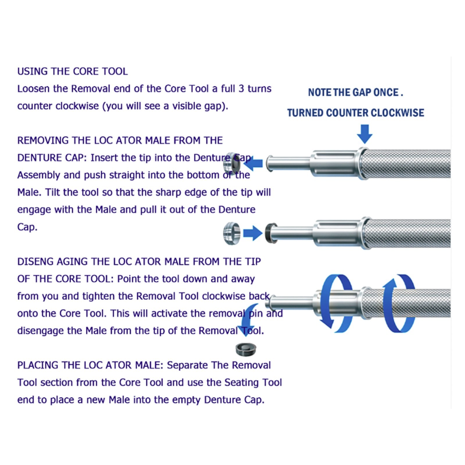US 3-in-1 Locator Core Tool Multi-Function Removal Insertion Driver