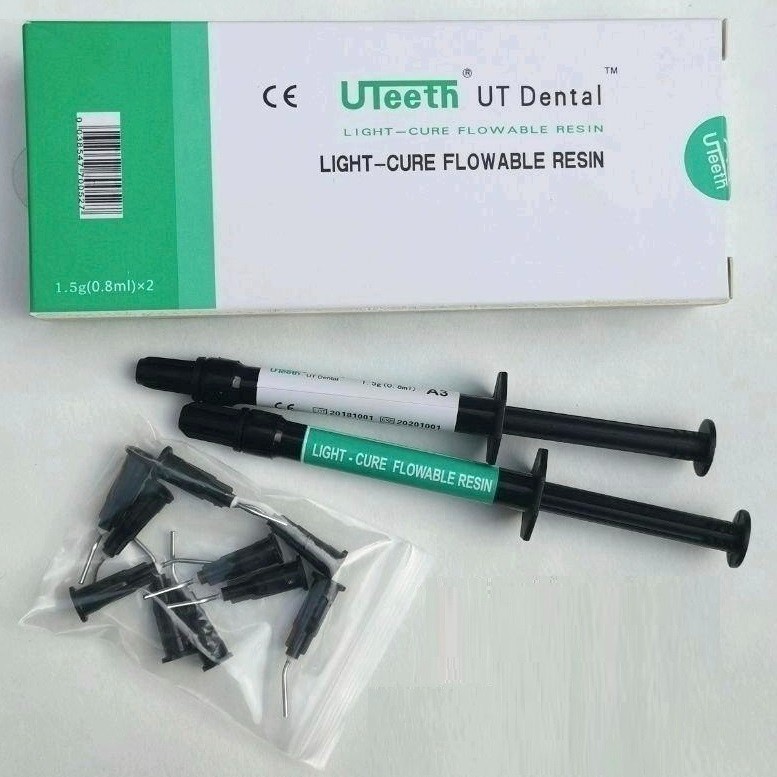 A1/A2/A3 Flowable Resin UT Dental Composite Light Cure 2 Syringe+10 Tips Kit