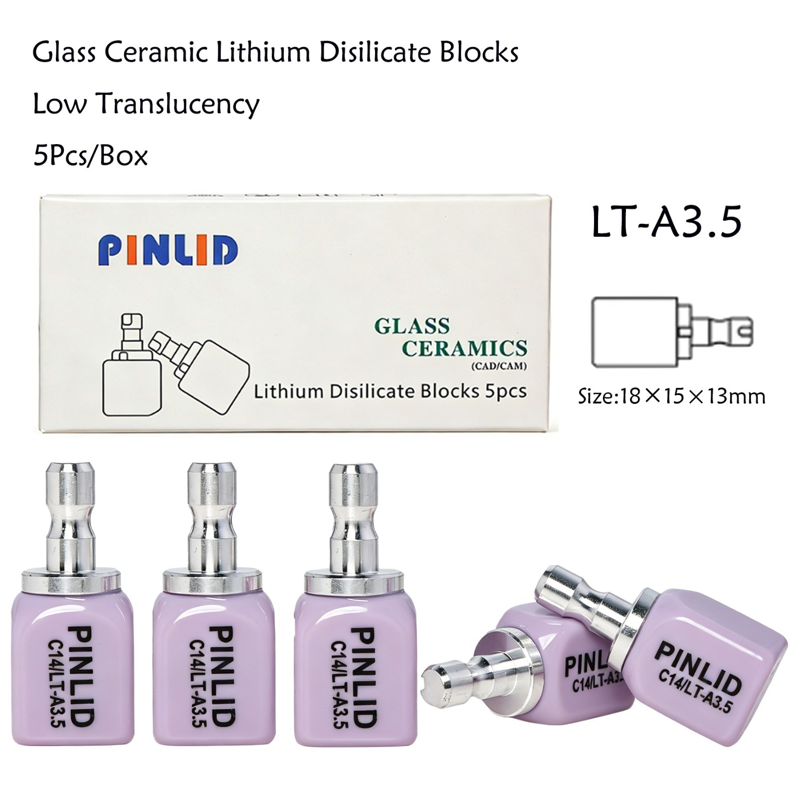 C14 LT Lithium Disilicate CAD/CAM Blocks A1 A2 A3 Glass Ceramic For CEREC InLab