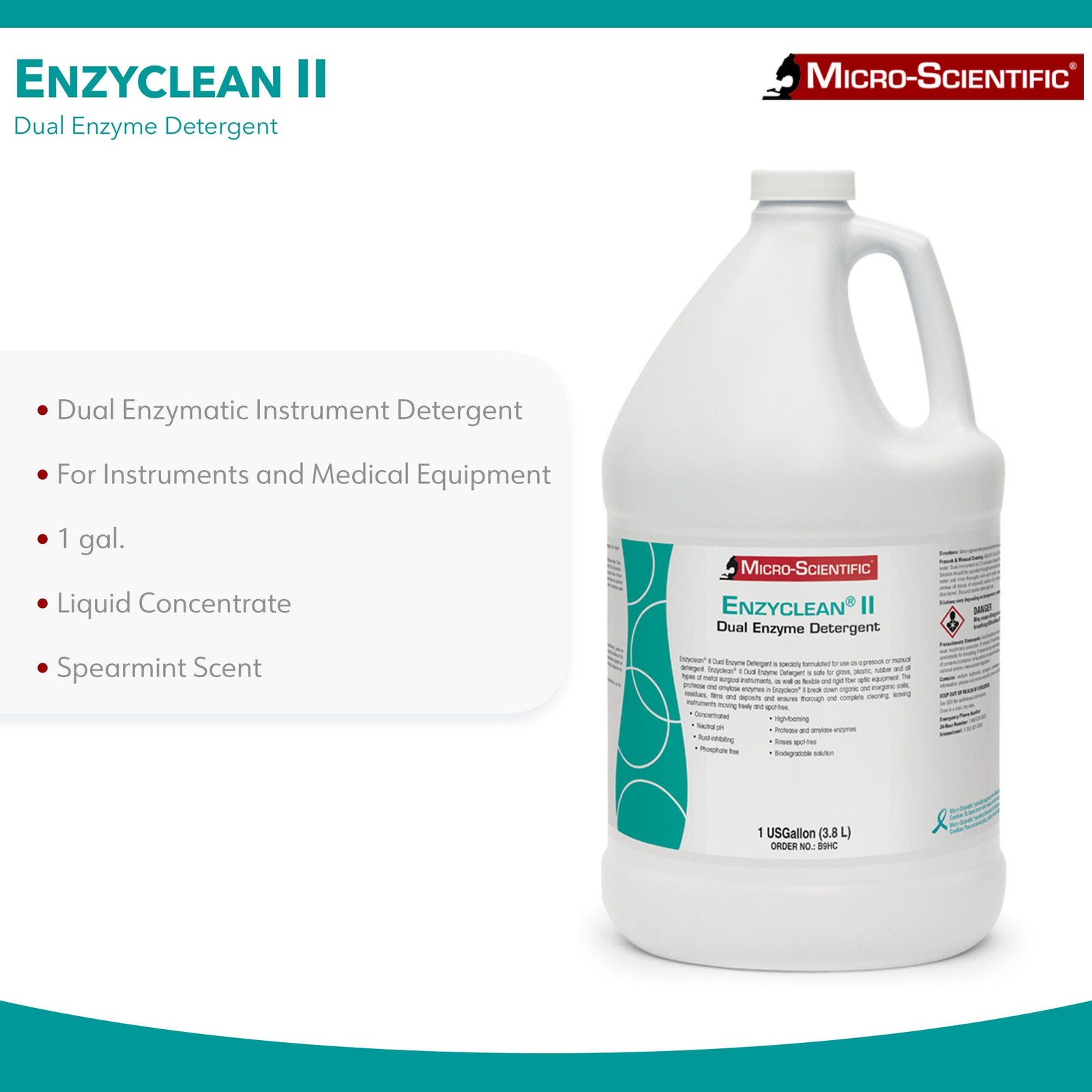 Enzyclean II Dual Enzymatic Instrument Detergent 1 gal. 1 Ct