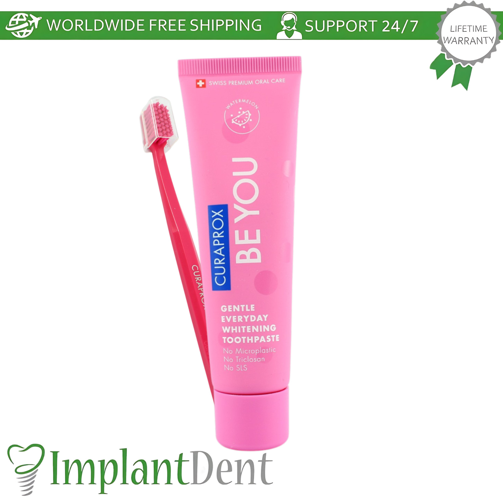 Dental 6 Flavor Whitening Toothpaste and Ultra Soft Toothbrush Pack Curaprox