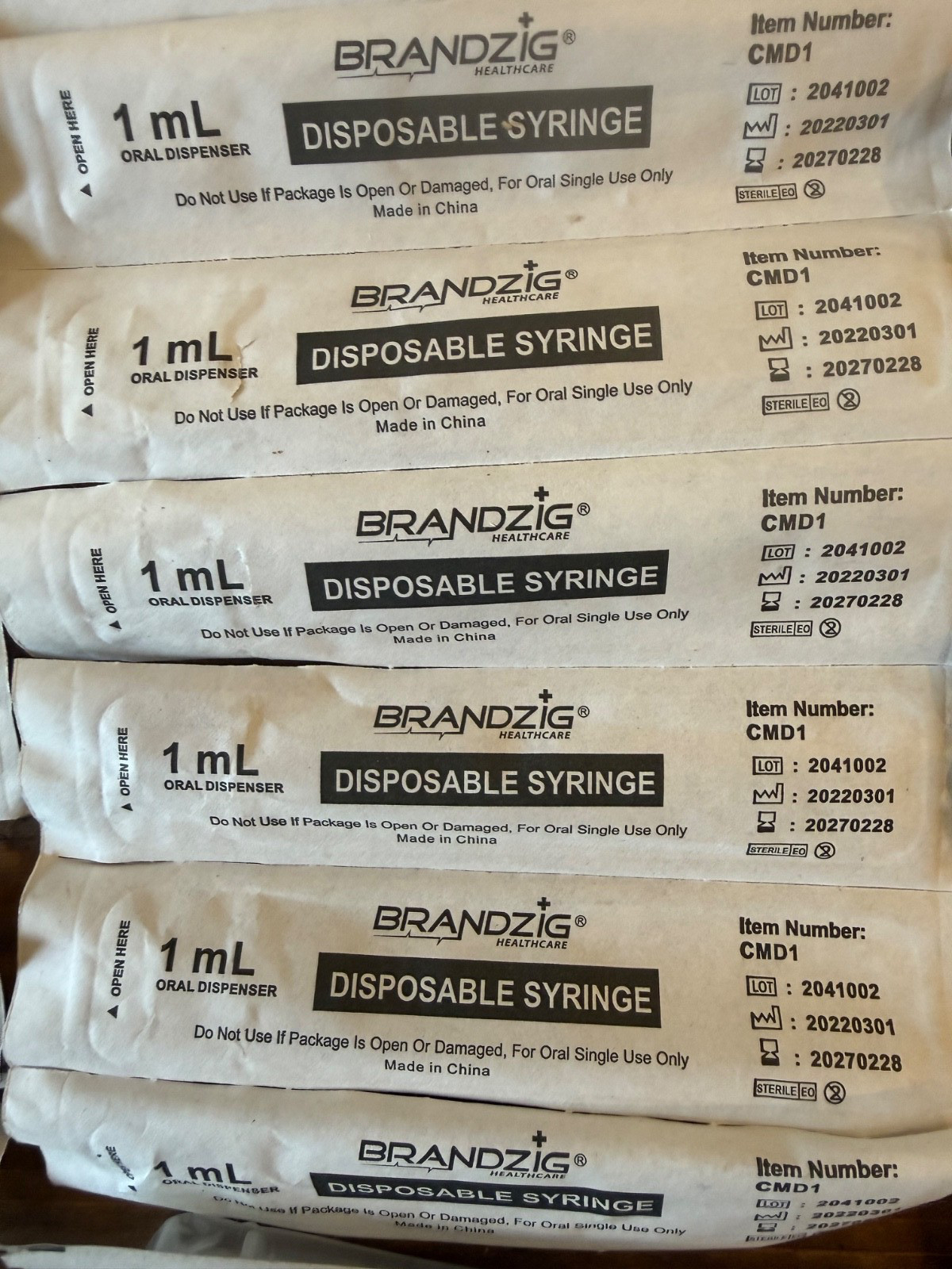(93) Brandzig 1ml Oral Syringe No Needle, Sterile Individually FREE SHIPPING!
