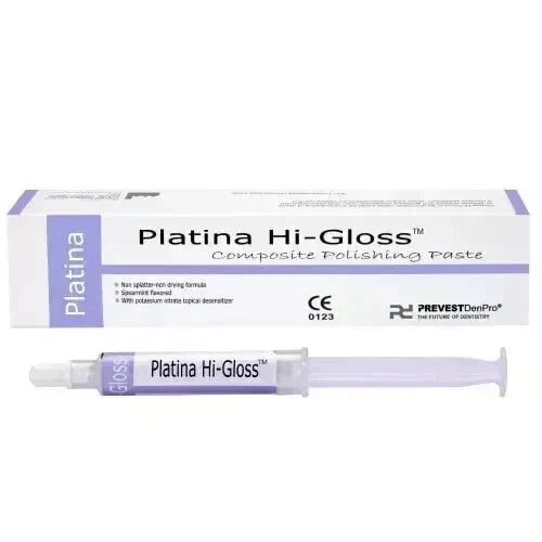 5 x Dental PLATINA HI GLOSS Composite Polishing Paste for restorations 4gm Pack