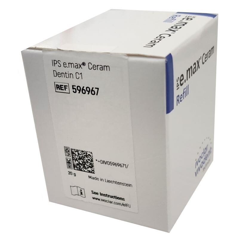 *1-Piece* Ivoclar Vivadent IPS e.max Ceram C1/TI 1 Dentin A-D 20g Refill 596967
