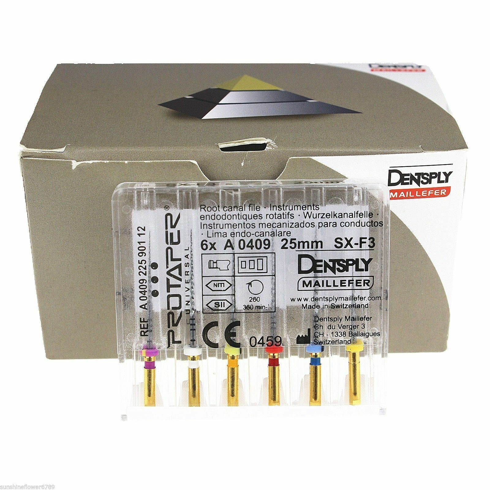 Dentsply Rotary ProTaper Universal Engine NiTi Files 25 mm SX-F3 Endodontic
