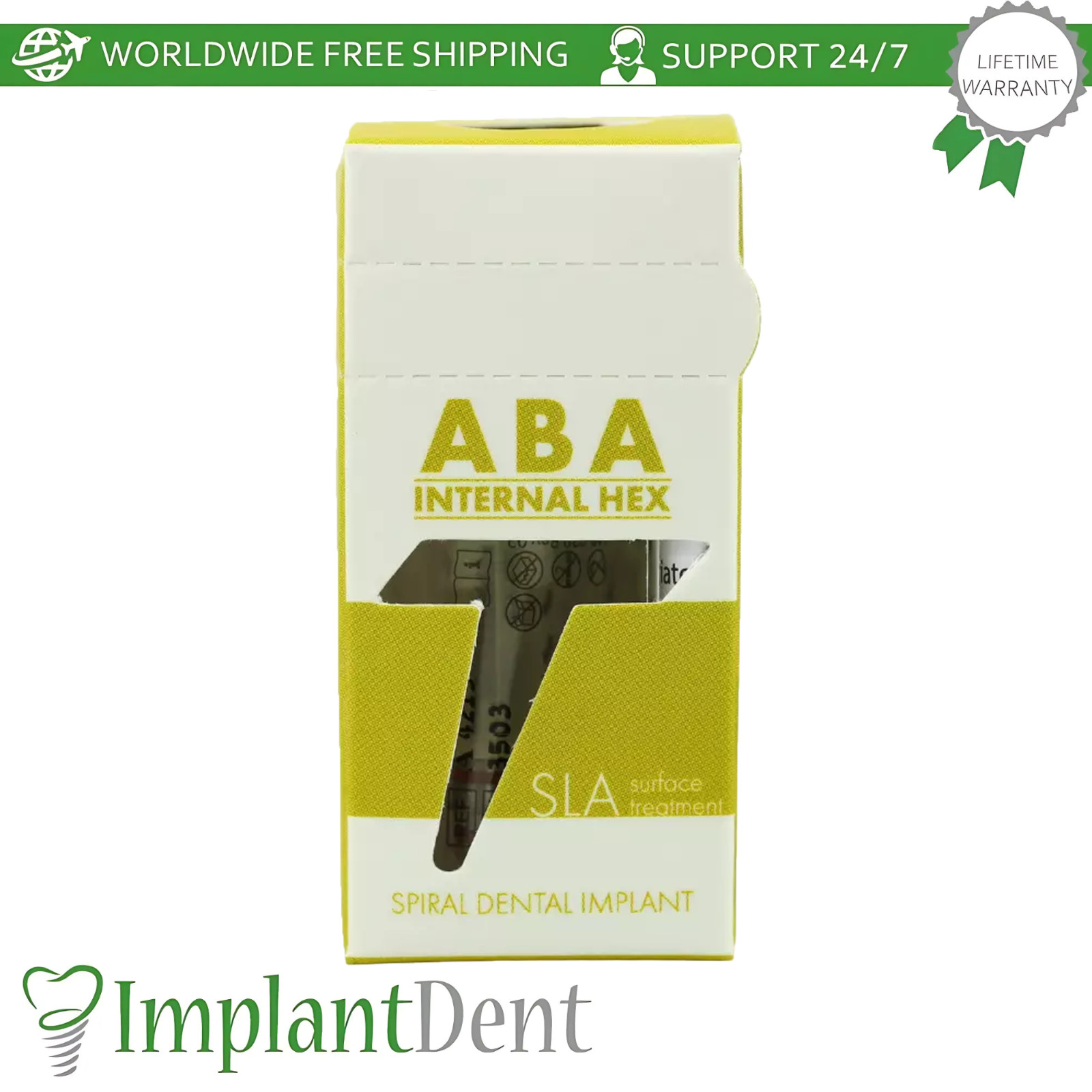 Spiral Dental Fixture Int Hex 2.42mm Connection Titanium Material Dentistry