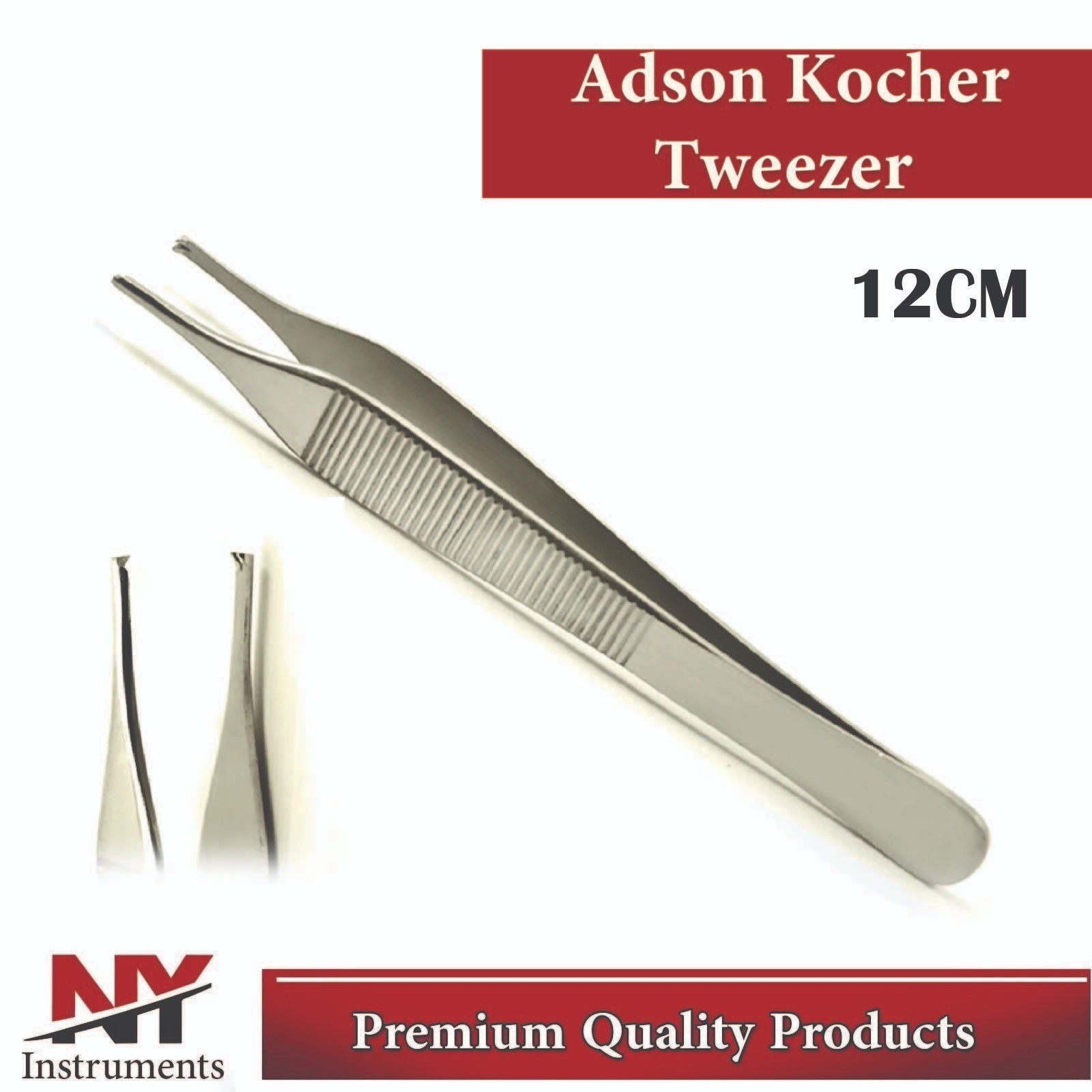 Dental Adson Kocher Tweezer Medical Toothed Forceps Surgical Instruments 12CM