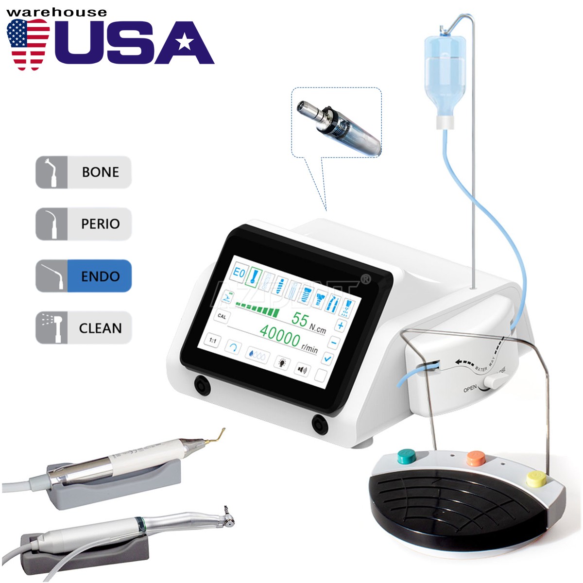 USA Dental Surgery Piezo Motor &Implant system 2 IN 1 Bone Cutter Touch Screen