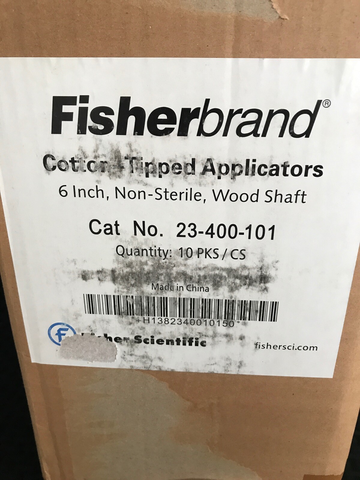 (10,000) FISHERBRAND 6” Cotton-Tip Applicator Non-Sterile Wood Shaft 23-400-101