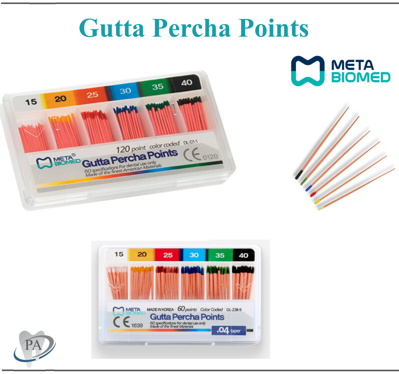 Dental GUTTA PERCHA POINTS # 10 15 20 35 40 55 60 45/80 Fine Medium Fine 120/Pk
