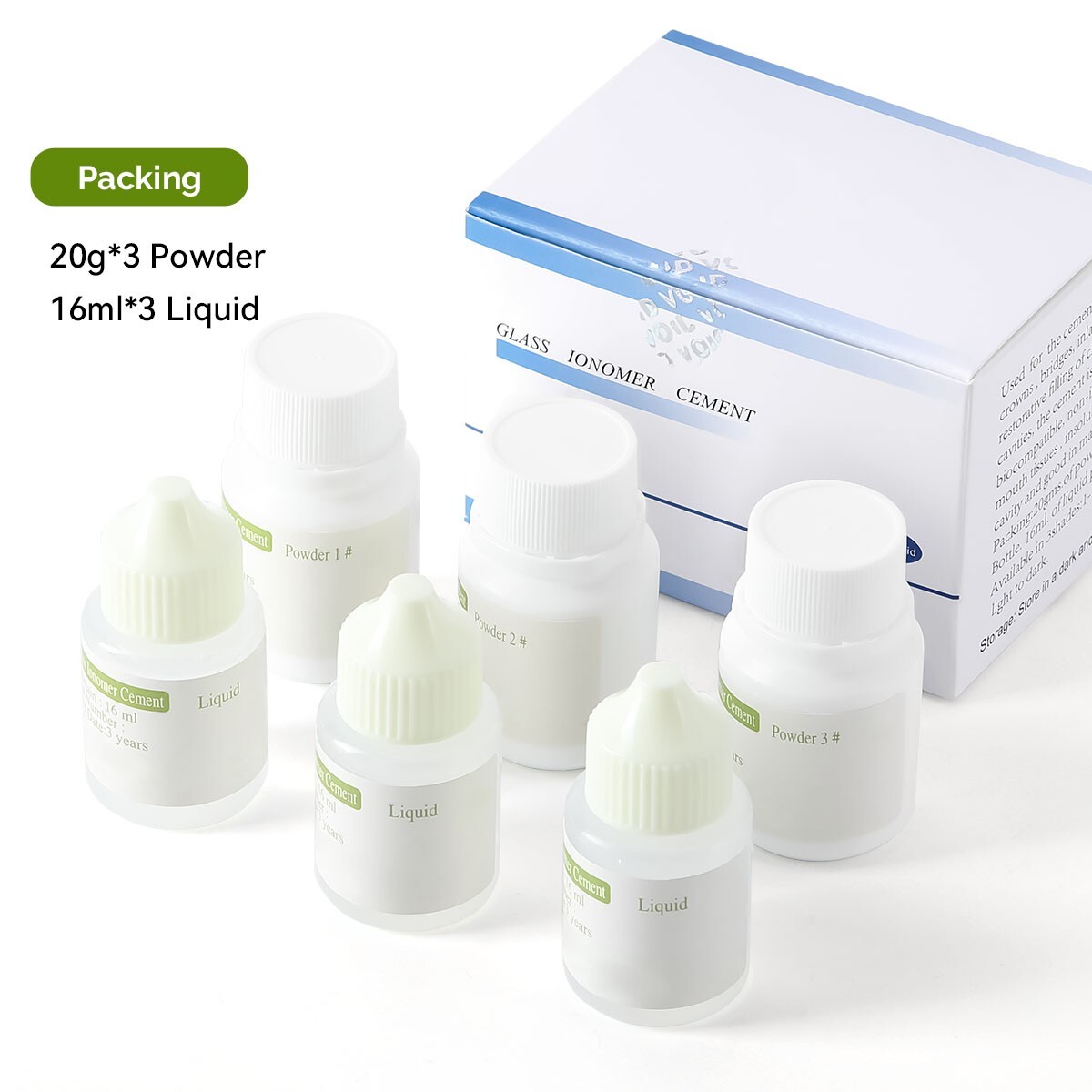 Dental Cement Glass Lonomer Radiopaque Luting & Lining Cement Liquid Powder US