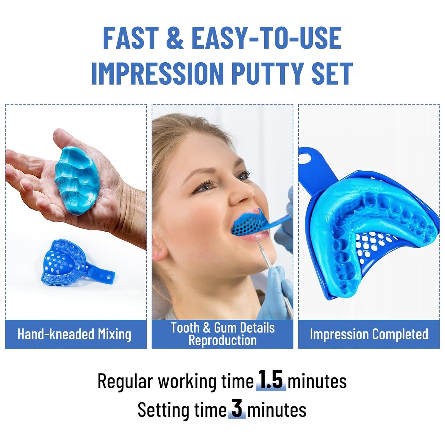 4x 400g Dental Putty Fast / Regular Set Hydrophilic VPS Impression Material Mint