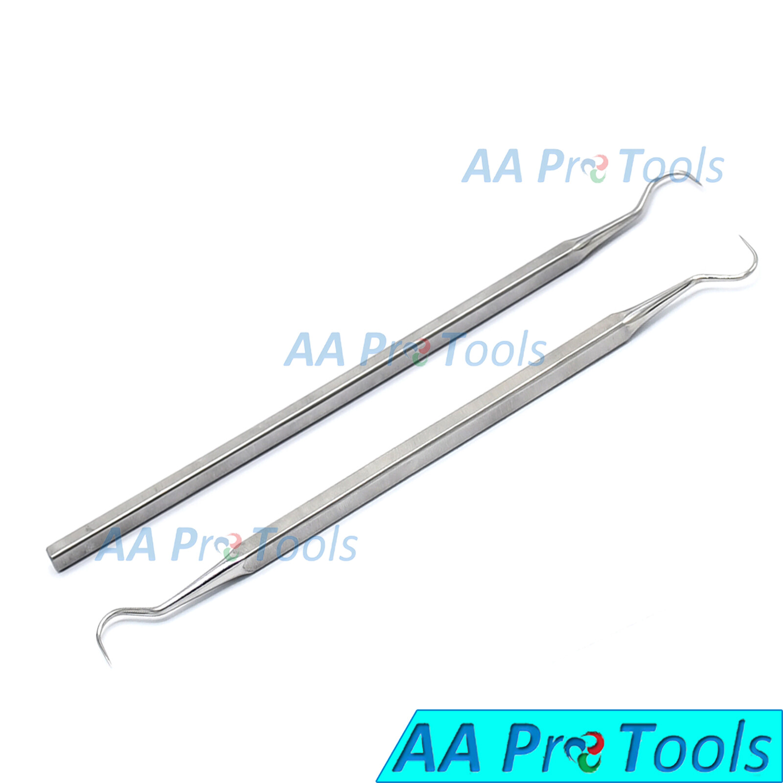 2 Pieces Dental Pick Single & Double End Square Handle New Style