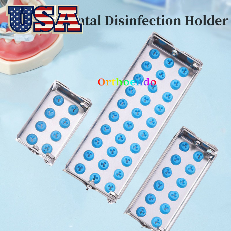 8/12/30Hole Dental Burs Disinfection Autoclave Stand Holder Block Case Steel USA