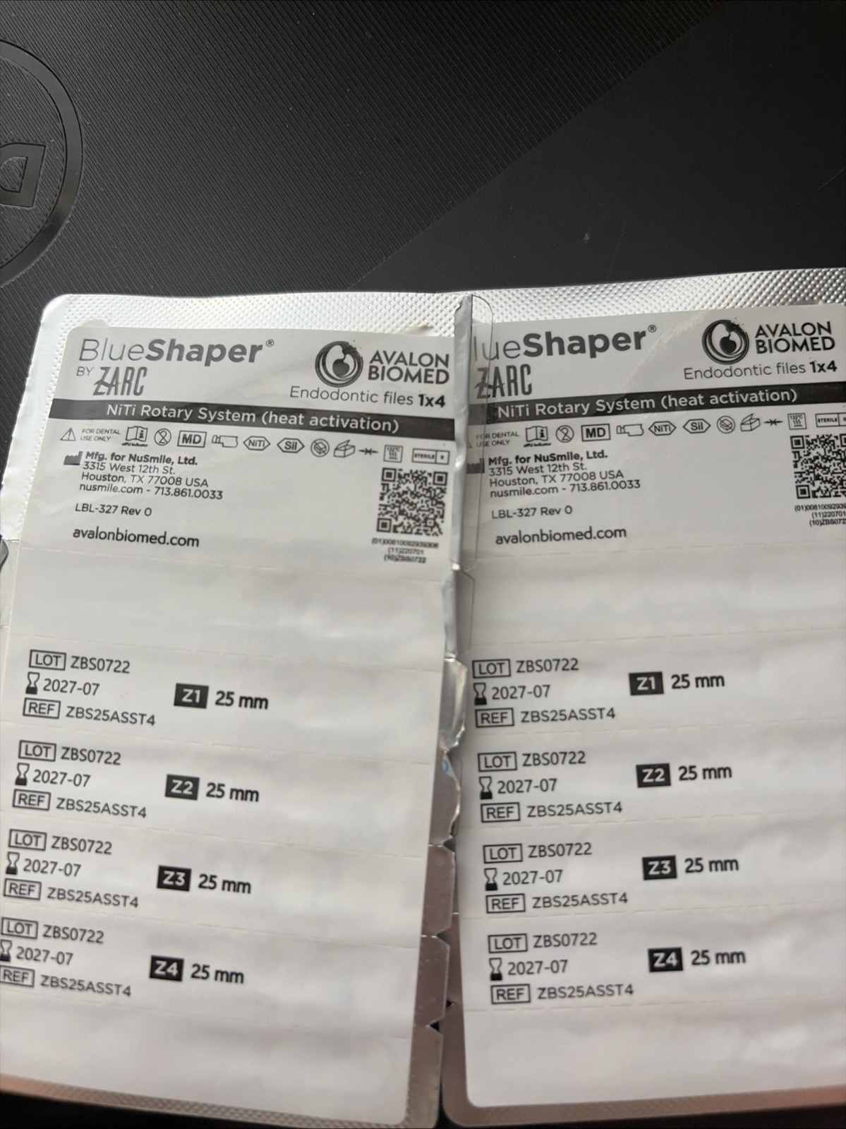 Avalon Biomed Blue Shaper By Zarc Rotary File 25mm Z1-4 (2 Packs Total)