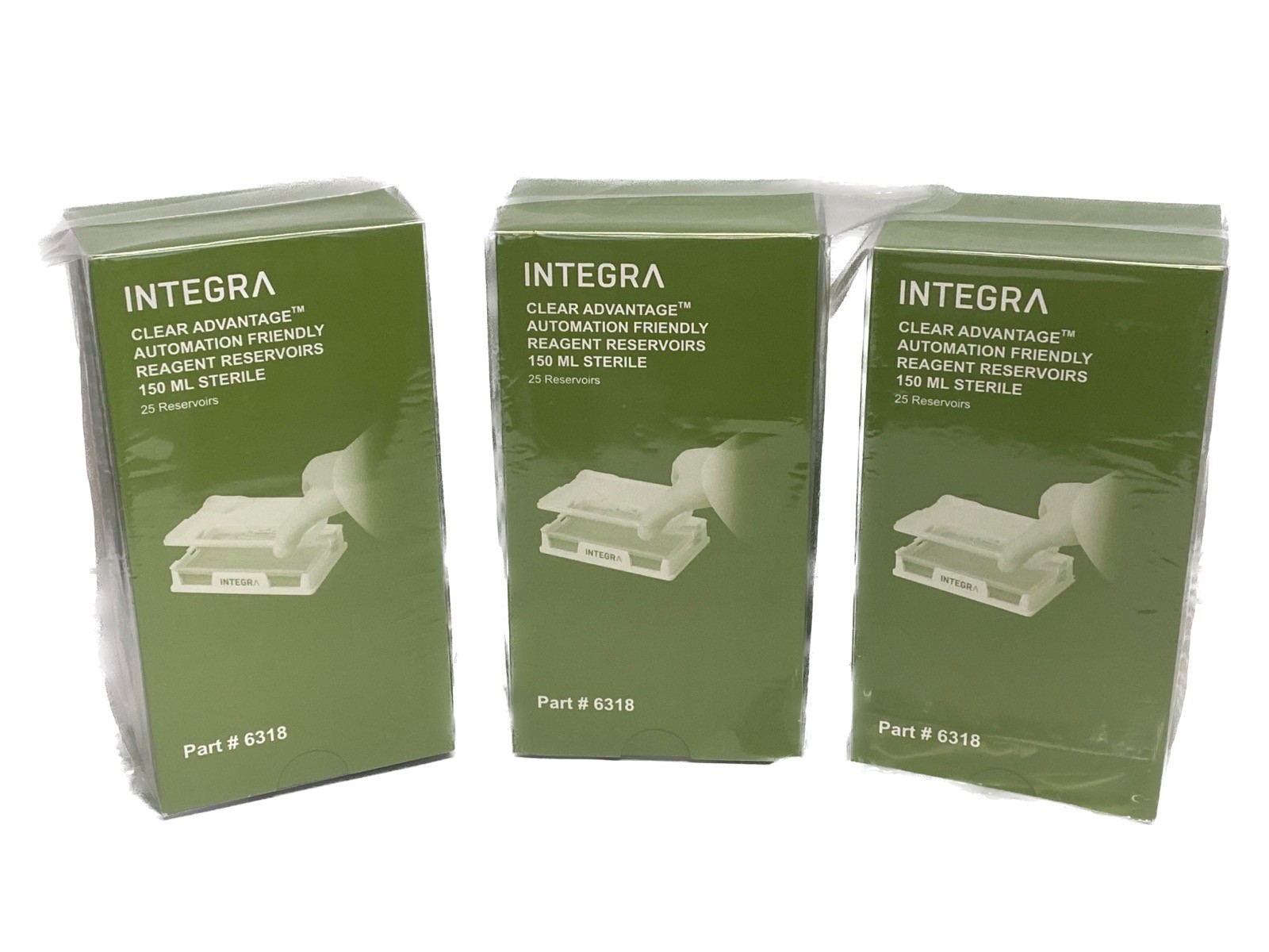 (90) INTEGRA 150mL Clear Advantage Automation Friendly Reagent Reservoirs 6318