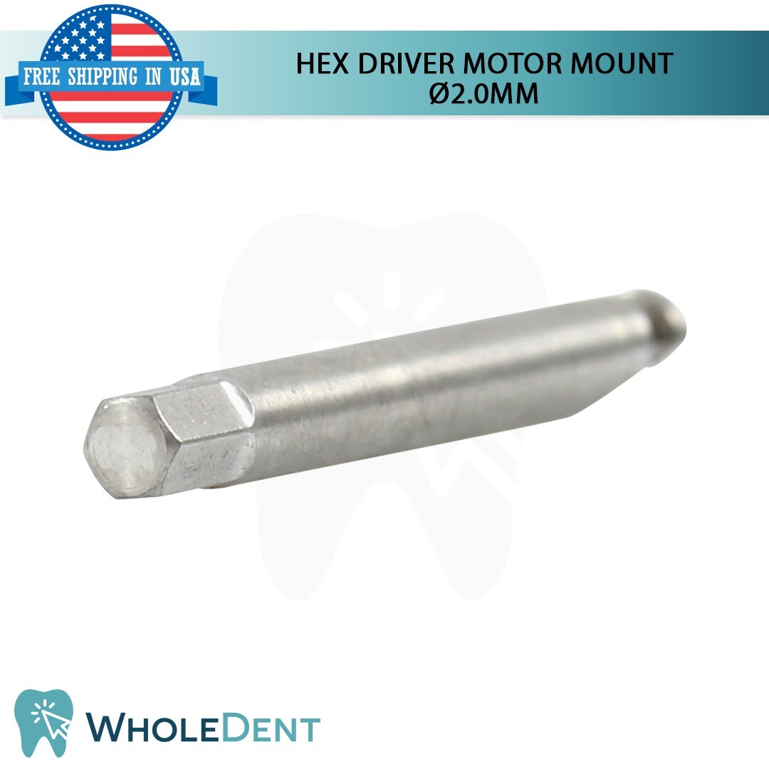2x Motor Mount Hex Driver 2.0mm Slim For Low Speed Turbine Dental Instrument