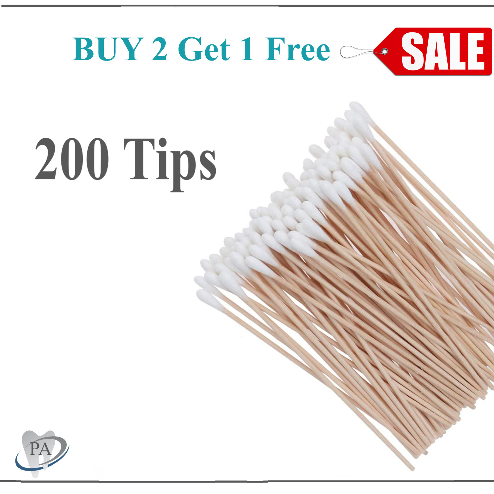 200pc Cotton Swabs Swab Q-tips 6″ Long Wood Wooden Handle Cleaning Applicators