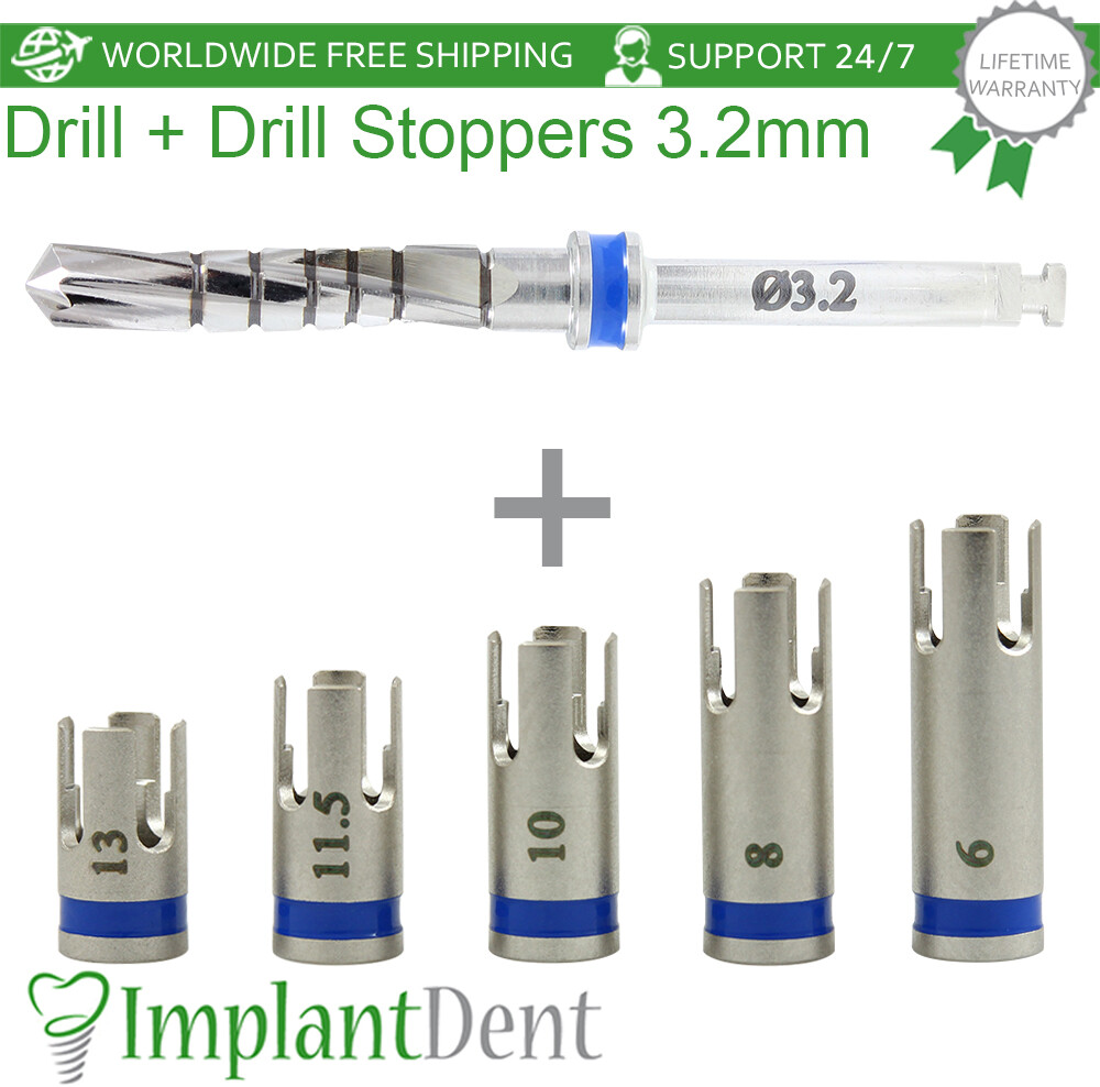 5 Drill Stoppers Standard Drill Ø3.2mm Dental Im plant Sur gical Instrument Tool