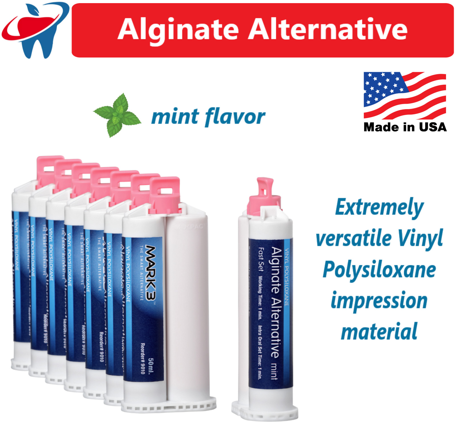Alginate Substitute Alternative 8 x 50mL or 4 Cartridges, Fast Set – Mark3 USA