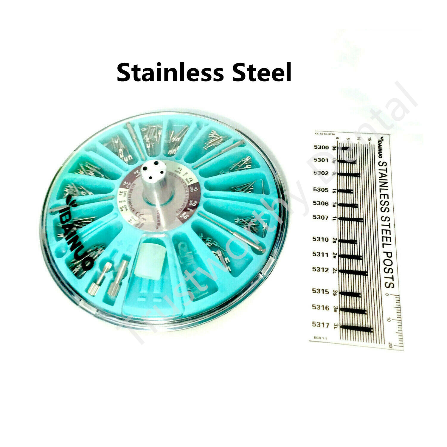 Dental Stainless Steel Screw Post Root Canal Pin Conical Core Crown SS 120/Box